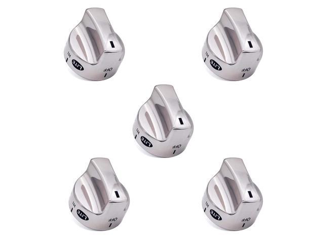 Yassdwbn 5pcs Silver 318282310 Gas Stove Knob Fit for Kenmore Frigidaire Range