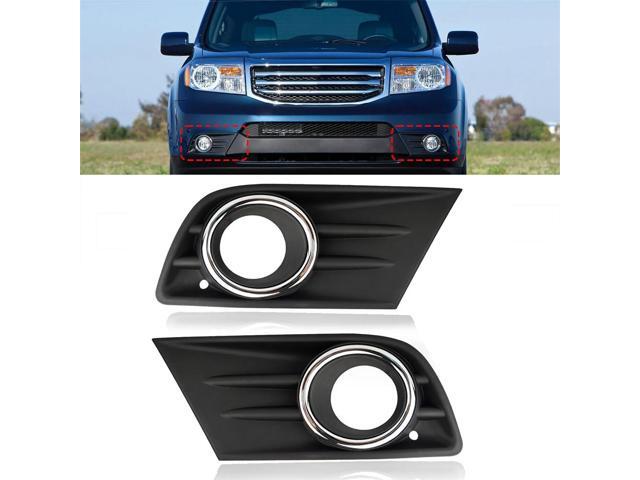 Yingshan Front Bumper Fog Light Cover w/Chrome Ring Left Right For Honda Pilot 2012-2015