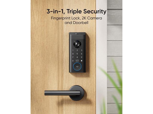 eufy Security Video Smart Lock E330, 3-in-1 Camera+Doorbell+Fingerprint Keyless Entry Door Lock, WiFi Door Lock,App Remote Control,2K HD,Doorbell...