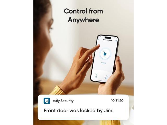 eufy Security Smart Lock C220, Fingerprint Keyless Entry Door Lock, Built-in Wi-Fi, App Remote Control, Front Door Smart Lock Deadbolt, 8Months...