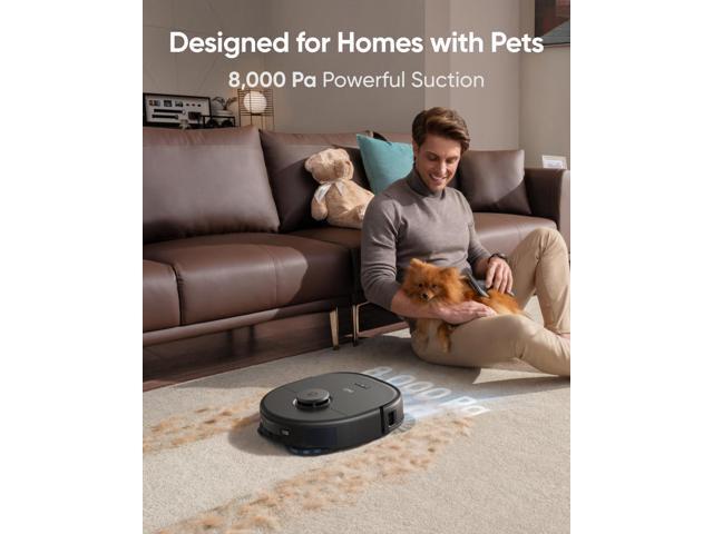eufy X10 Pro Omni Robot Vacuum and Mop with 8,000 Pa Suction, Dual Mops with 12 mm Auto-Lift and Carpet Detection, AI Obstacle Avoidance, Auto Mop...