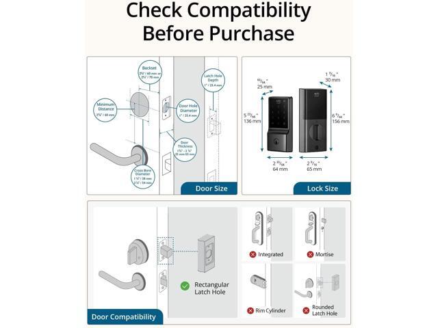 Smart Lock C210 WiFi Replacement Deadbolt Unlock with eufy App, Keypad, Smart Devices - Black - image 7