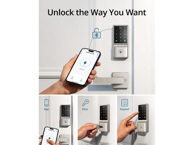 Smart Lock C210 WiFi Replacement Deadbolt with eufy App|Keypad|Biometric Access - White - image 3