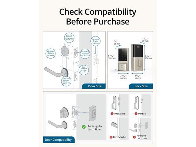 Smart Lock C210 WiFi Replacement Deadbolt with eufy App|Keypad|Biometric Access - White - image 6