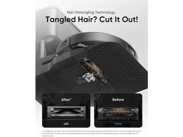 eufy L60 Robot Vacuum with Self Empty Station, Hair Detangling Technology, Up to 60 Days Hands Free Cleaning, 5,000 Pa Suction, Remove Hair, Dust