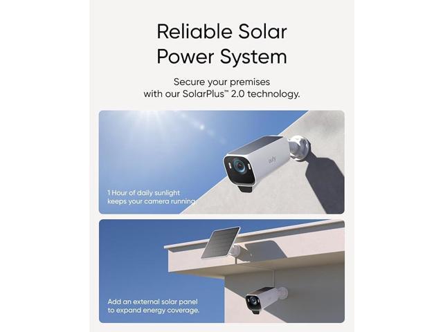 eufy Security eufyCam S3 Pro 3-Cam Kit, Solar Camera Outdoor Wireless, MaxColor Night Vision, 4K Security Camera with Solar Panel, Face Recognition...