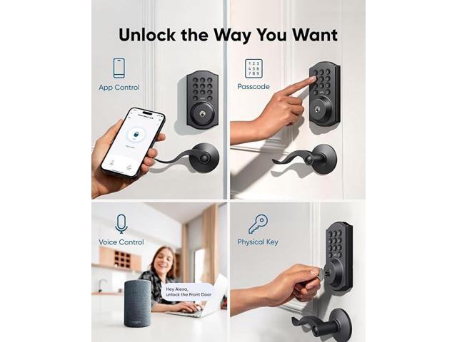 eufy Security Smart Lock C30, Keyless Entry Door Lock, Built-in WiFi Deadbolt, Smart Lock for Front Door, No Bridge Required, Easy Installation,...