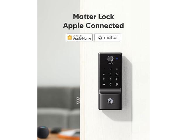 eufy Smart Lock E31, Fingerprint Keyless Entry Door Lock with Apple Home Ecosystem, Smart Door Lock for Front Door or Back, Supports Matter, Apple...
