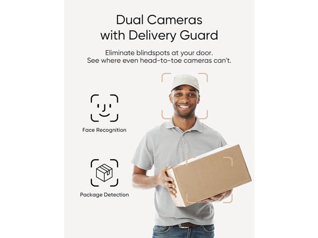 eufy Security Video Doorbell E340 (Battery Powered, with Extra Backup Battery), Uninterrupted Use with Rechargeable Battery, Dual Cameras, 2K Full...