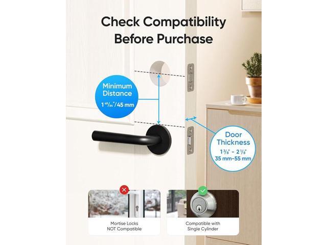 eufy Security Smart Lock C220, Fingerprint Keyless Entry Door Lock, Built-in Wi-Fi, App Remote Control, Front Door Smart Deadbolt, IP53 Waterproof,...