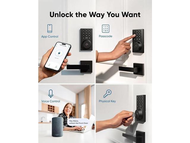 eufy Security Smart Lock C30 with Door Lever, Keyless Entry Door Lock, Built-in WiFi Deadbolt, Smart Lock for Front Door, No Bridge Required, Easy...