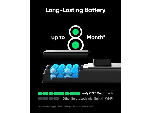 eufy Security Smart Lock C220 with Door Lever, Fingerprint Keyless Entry Door Lock, Built-in Wi-Fi, App Remote Control, Front Door Deadbolt, 8...