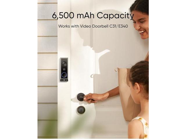eufy Video Doorbell C31, Extra Rechargeable Battery Pack, 2K FHD, Battery or Hardwire Powered, Easy to Install, Quick-Release Battery, Live Video...