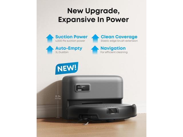 eufy C10 Robot Vacuum Self Emptying, 8 Weeks Hands Free, Advanced Smart Mapping with LiDAR Navigation, 2.85-Inch Slim Design, Powerful Suction,...