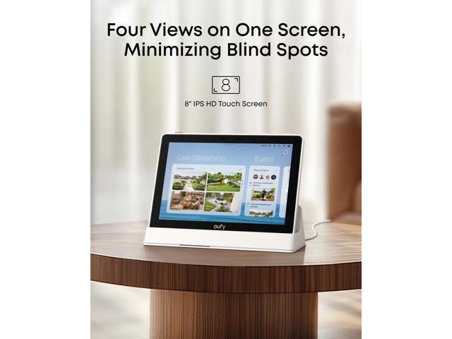 eufy Security eufy Smart Display E10, Smart Home Hub, 8' Control Panel, Compatible Devices, Four Views on One Screen, Instant Door Alerts, Daily...