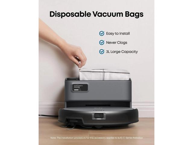eufy RoboVac C10 Robotic Vacuum Cleaner, Smart LiDAR Navigation, Includes 6 Dust Bags