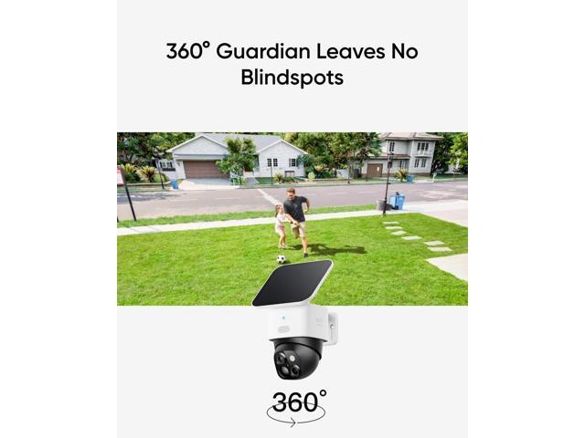 eufy Security SoloCam S340 1-Cam Kit (HomeBase S380), Solar Security Camera, Wireless Outdoor Camera, 360° Pan and Tilt Surveillance, No Blind...