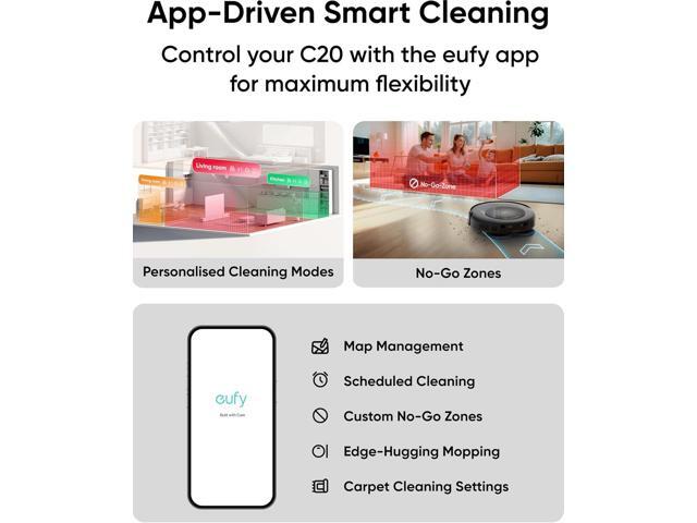 eufy Robot Vacuum Omni C20, Robot Vacuum and Mop Combo + Official RoboVac Hard Floor Cleaning Solution