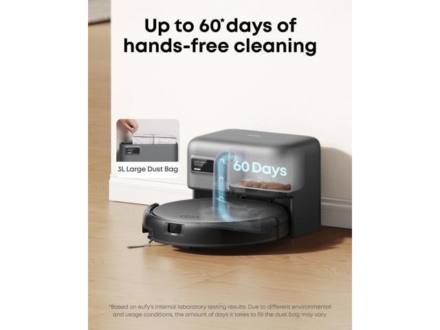 eufy Robot Vacuum C10 with Self Emptying, 8 Weeks Hands Free, Smart Mapping+Replacement Accessories