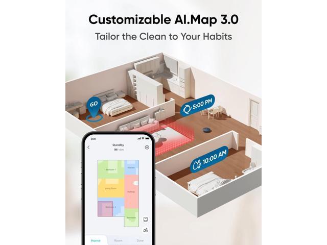 eufy X10 Pro Omni Robot Vacuum and Mop Combo, 8,000 Pa Suction, + Official Floor Cleaning Solutions (2 Bottles)