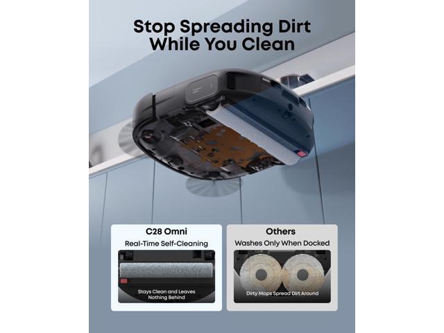 eufy C28 Robot Vacuum and Mop Combo, HydroJet Self-Cleaning Roller Mop and Floor Cleaner