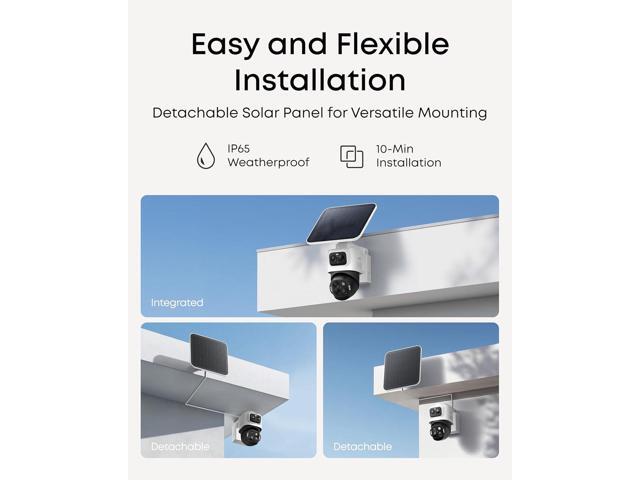 eufy Security eufyCam S4,4K Solar Camera Wireless Outdoor, Triple Lens Bullet-PTZ Cam, 360° View, 8X Auto Zoom, AI Recognition,AI Track, Color...