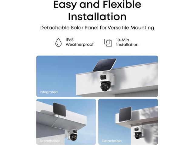 eufy Security eufyCam S4 2-Cam Kit,4K Solar Camera Wireless Outdoor, Triple Lens Bullet-PTZ Cam, 360° View, Cross-Cam Track, AI Recognition, 8X...