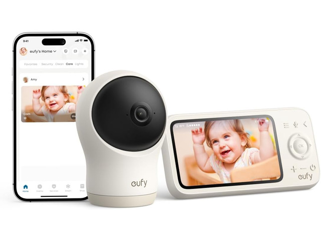eufy Baby Monitor C10, 2K Camera, 4.5' 480p Display, No Wi-Fi No Subscription Fe
