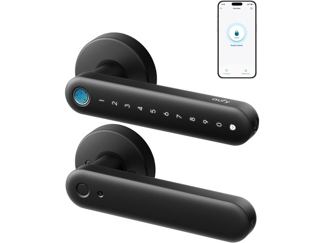 eufy Security Smart Lock FamiLock C32, Fingerprint Keyless Lock with Handle Inte