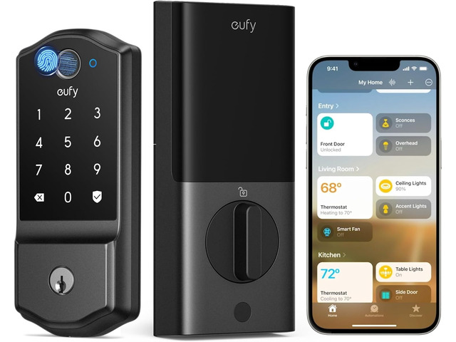 eufy Security Smart Lock Familock E32, Fingerprint Keyless Entry Door Lock 8 AA 