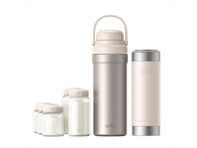 eufy Portable Milk Cooler E10, 20 oz, Stainless Steel, BPA-Free 24H Preservation