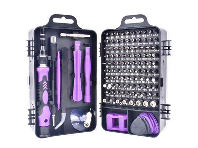 115PCS Precision Screwdriver Set 115 in 1 Electronic Repair Tool Kit for iphone,Computer,Watch,and More(Black Purple) photo