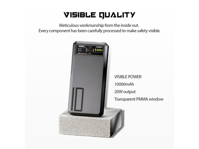 Megacom Power Bank 10000mAh/37Wh Fast Charging with Type-C in/output 20W & USB-A output x 2, LED Indicate Capacity (Model:ME-1033)