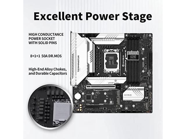 MAXSUN Motherboard Z790 DDR5 Gaming PC M-ATX Motherboard (MATX, 13th/12th Gen Intel Core, LGA 1700 Socket, DDR5, PCIe 5.0 x16, 2.5G LAN, Quint M.2...