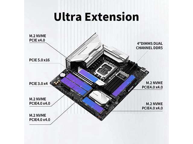 MAXSUN Motherboard Z790 DDR5 Gaming PC M-ATX Motherboard (MATX, 13th/12th Gen Intel Core, LGA 1700 Socket, DDR5, PCIe 5.0 x16, 2.5G LAN, Quint M.2...