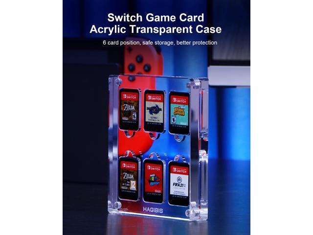 Hagibis Game Card Case for Nintendo Switch, 6 Cartridge Slots Holder Protective Shockproof Display Cabinet, Transparent Acrylic Game Storage Box...