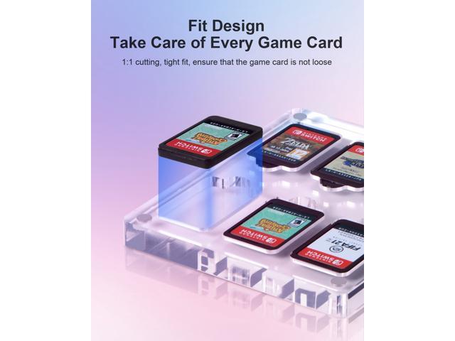 Hagibis Game Card Case for Nintendo Switch, 6 Cartridge Slots Holder Protective Shockproof Display Cabinet, Transparent Acrylic Game Storage Box...