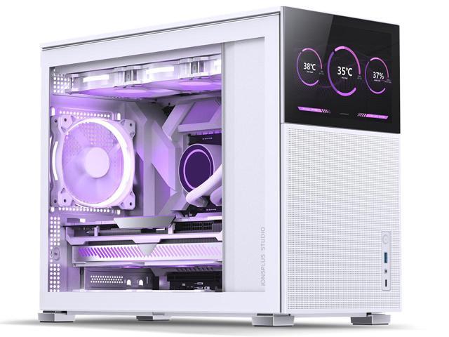 JONSBO D31 MESH SC WHITE Micro ATX Computer Case with Sub HD-LCD Display, M-ATX/DTX/ITX Mainboard/Support RTX 4090(335-400mm) GPU 360/280AIO,Power...
