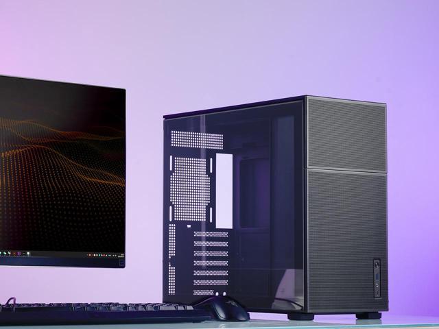 JONSBO D41MESH BLACK ATX Computer Case, Tempered Glass-1 Side,Support MB ATX/M-ATX,Support GPU RTX 4090(335-400mm),360/280/240AIO,Power...