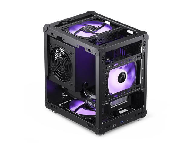 JONSBO C6 BLACK MATX Mesh Case,Simple Compact Desktop Micro ATX Chassis,1+2 Disk Bays Steel Plate Case, ATX Power Bite (L185mm Max.),Support 75mm...