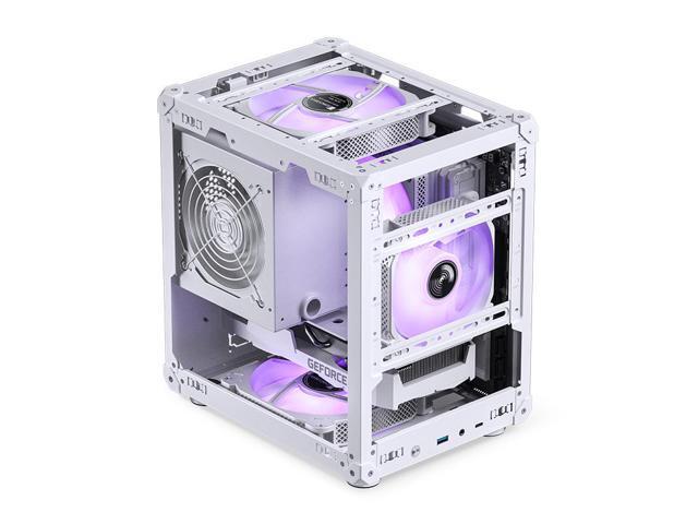 JONSBO C6 WHITE MATX Mesh Case,Simple Compact Desktop Micro ATX Chassis,1+2 Disk Bays Steel Plate Case,ATX Power Bite (L185mm Max.),Support 75mm...