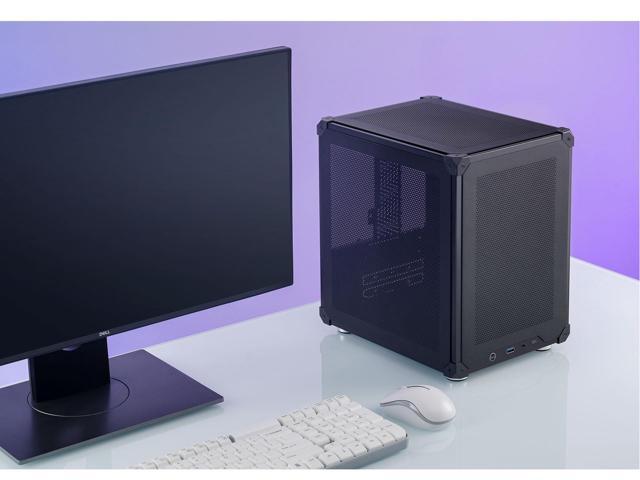 JONSBO C6 BLACK MATX Mesh Case,Simple Compact Desktop Micro ATX Chassis,1+2 Disk Bays Steel Plate Case, ATX Power Bite (L185mm Max.),Support 75mm...