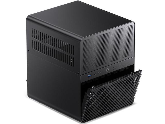 JONSBO N3 Mini-ITX NAS PC Chassis, ITX Computer Case, 8+1 Disk Bays NAS Mini Aluminum with Steel Plate Case, Built-in 2x10cm Fan, Power support:...