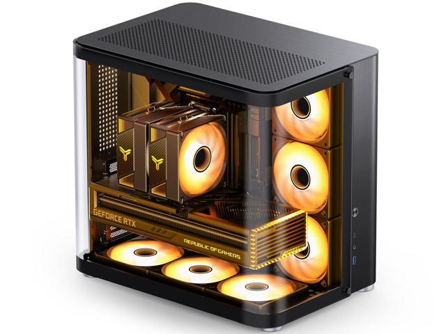 JONSBO TK-2 BLACK Separated Cabinet Case, ATX Computer Case,Bi-Bent Surround View Glass , Aluminum Alloy, Support ITX/M-ATX /ATX,Support 360 AIO...