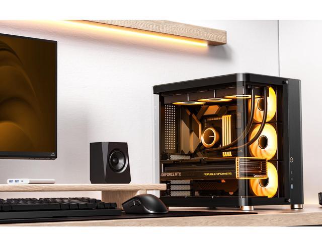JONSBO TK-2 BLACK Separated Cabinet Case, ATX Computer Case,Bi-Bent Surround View Glass , Aluminum Alloy, Support ITX/M-ATX /ATX,Support 360 AIO...