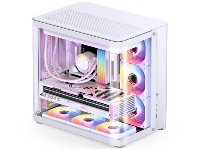 JONSBO TK-2 WHITE Separated Cabinet Case, ATX Computer Case,Bi-Bent Surround View Glass, Aluminum Alloy, Support ITX/M-ATX /ATX,Support 360 AIO...