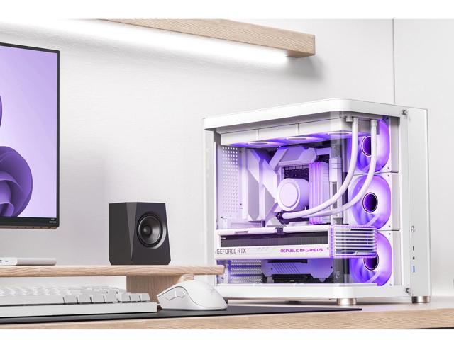 JONSBO TK-2 WHITE Separated Cabinet Case, ATX Computer Case,Bi-Bent Surround View Glass, Aluminum Alloy, Support ITX/M-ATX /ATX,Support 360 AIO...