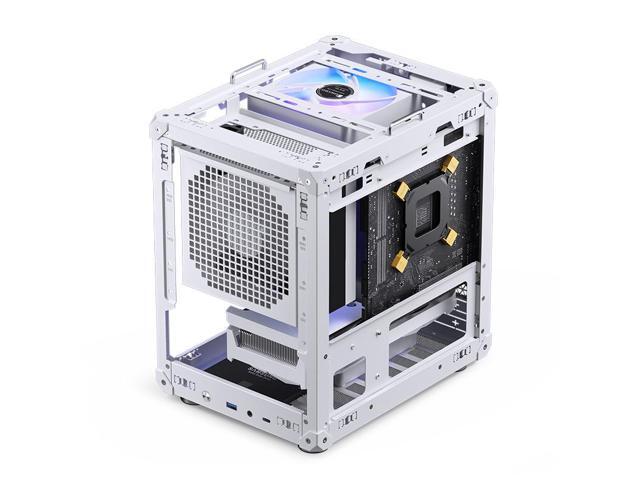 JONSBO C6-ITX WHITE ITX Handled Mesh PC Case, Simple Compact Desktop ITX Chassis, SP MB ITX/MINI-DTX, ATX Power Bite (L140mm Max.), SP 170mm Tower...
