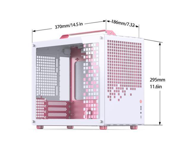 JONSPLUS Z20 PINK/WHITE Micro-ATX Computer Case,with Detachable Carrying handle, Mini Size, High-performance Hardware Compatible, Support 240AIO,...