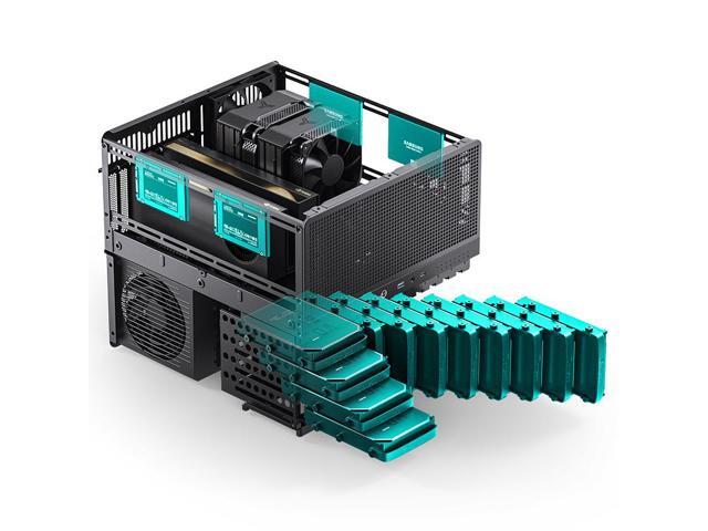 JONSBO N5 NAS Pc Case, 12HDD+4SSD Drive bay GPU HP Host, Supports Max. 4 GPU,E-ATX(330mm) MB/ATX PSU Supports, With 3 Fans Built-in, 8 Slots PCI,...
